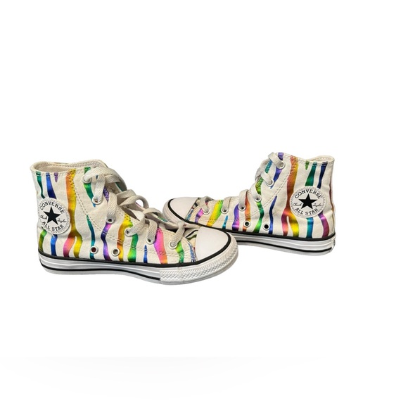 Converse Other - Girls Hi Top Chuck Taylor All Star Converse Sneakers. Rainbow stripes - size 1